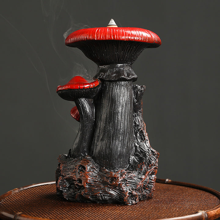 Artistic Mushroom-Themed Incense Waterfall