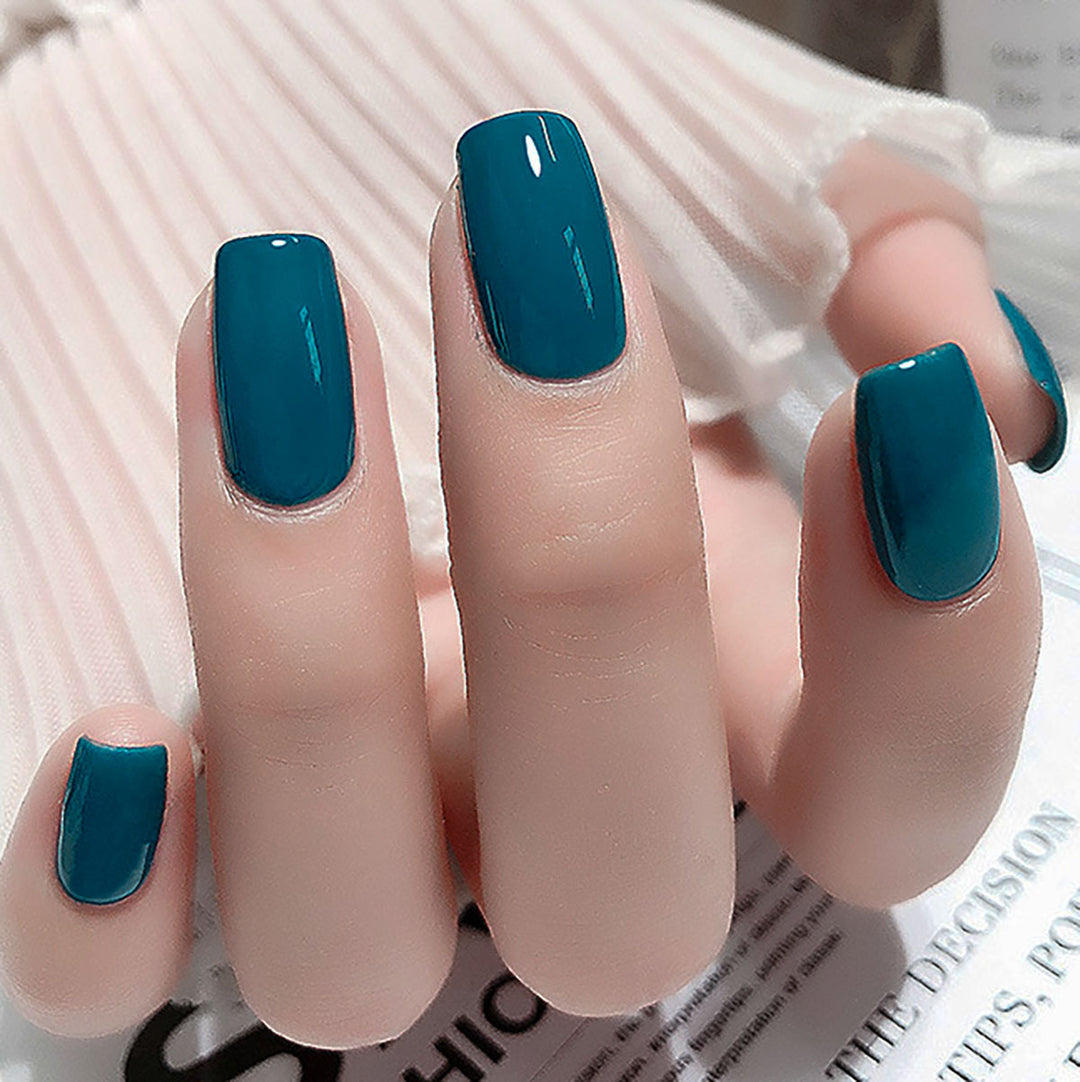 Glossy Rectangle Press-On Nails