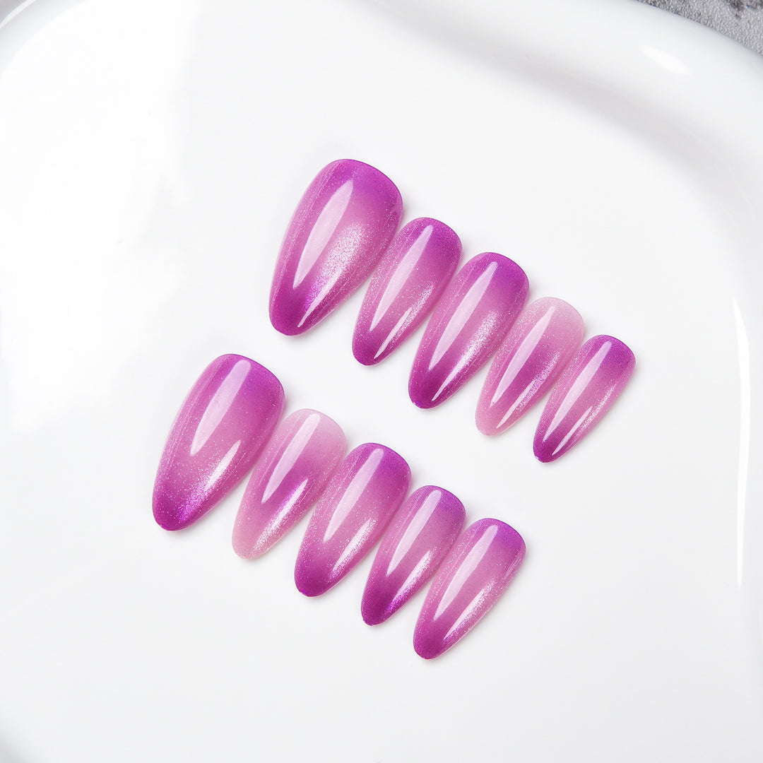 Stiletto Shaped Press-On Nail Set with Ombre Finish