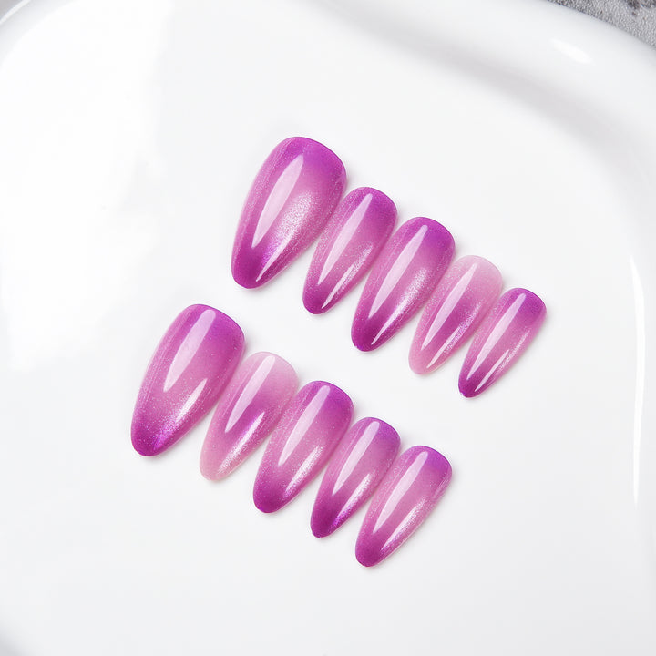 Stiletto Shaped Press-On Nail Set with Ombre Finish