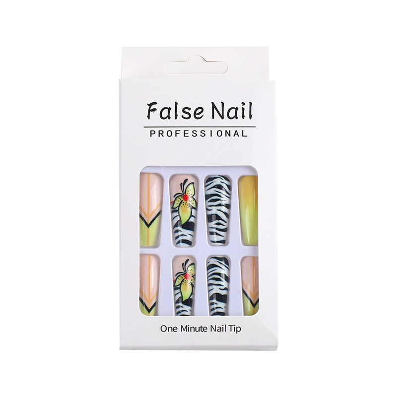 Creative press-on nails with flower and animal designs Stornfield