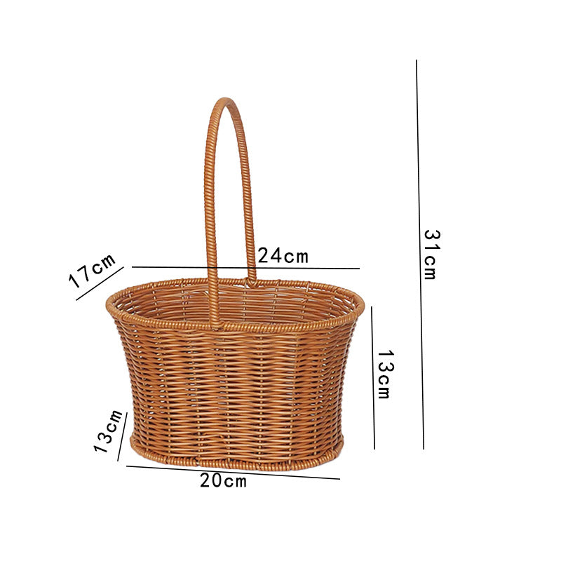 Handcrafted Wicker Storage Basket with Handle Stornfield