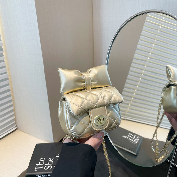 Quilted Bow-Detail Mini Handbag
