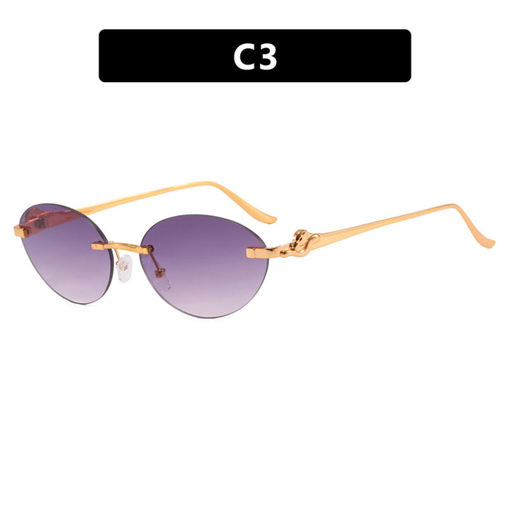 Women's round sunglasses with elegant, semi-transparent frame and fashionable details Stornfield