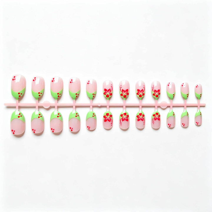 Floral Accent Nail Art Design
