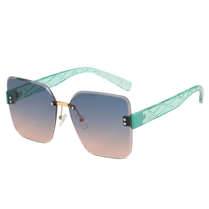 Women oversized square sunglasses with fashionable decor Stornfield