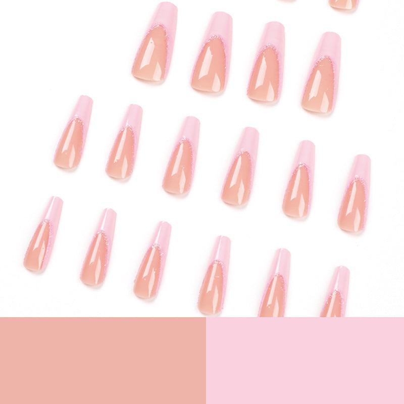 Artificial nail extensions with glitter decoration Stornfield