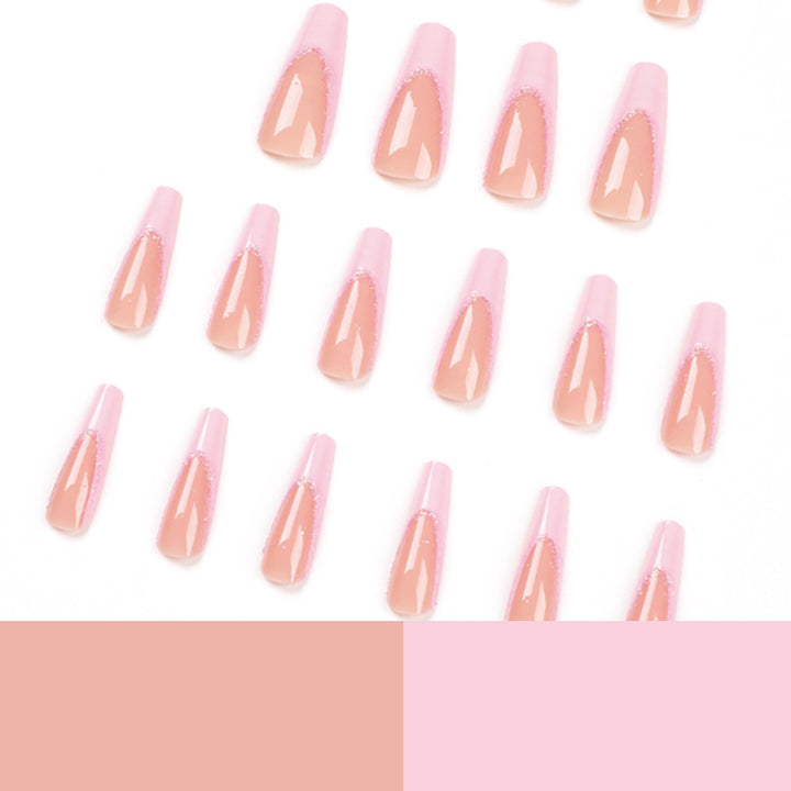 Artificial nail extensions with glitter decoration Stornfield