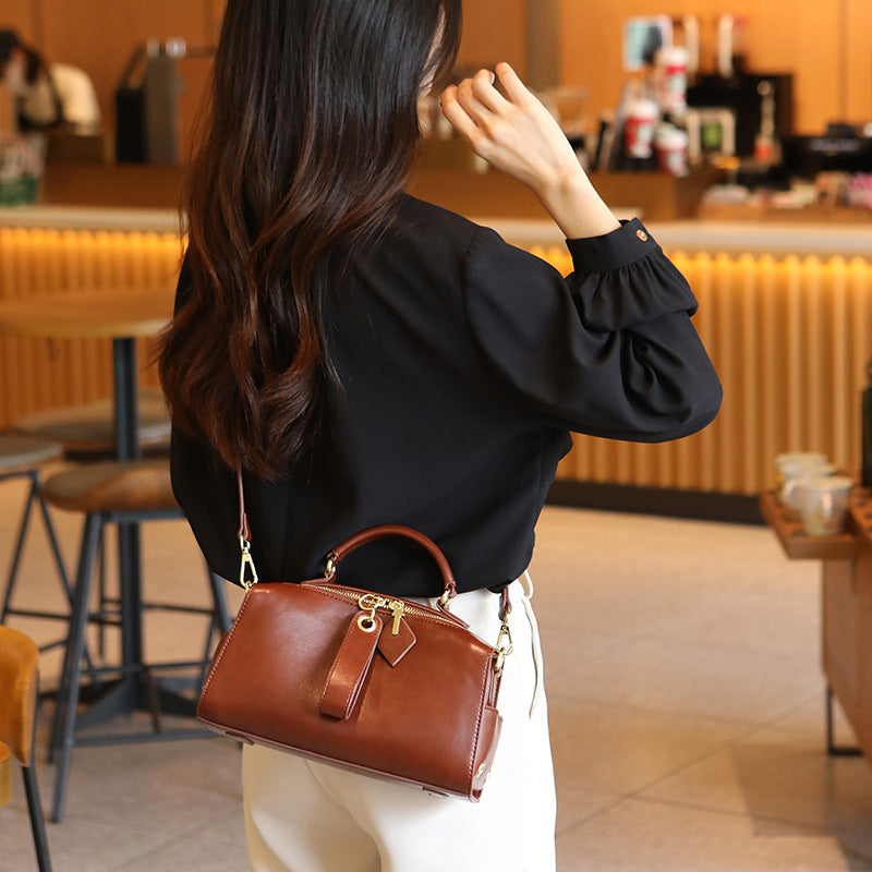 Versatile Handheld Leather Satchel Bag