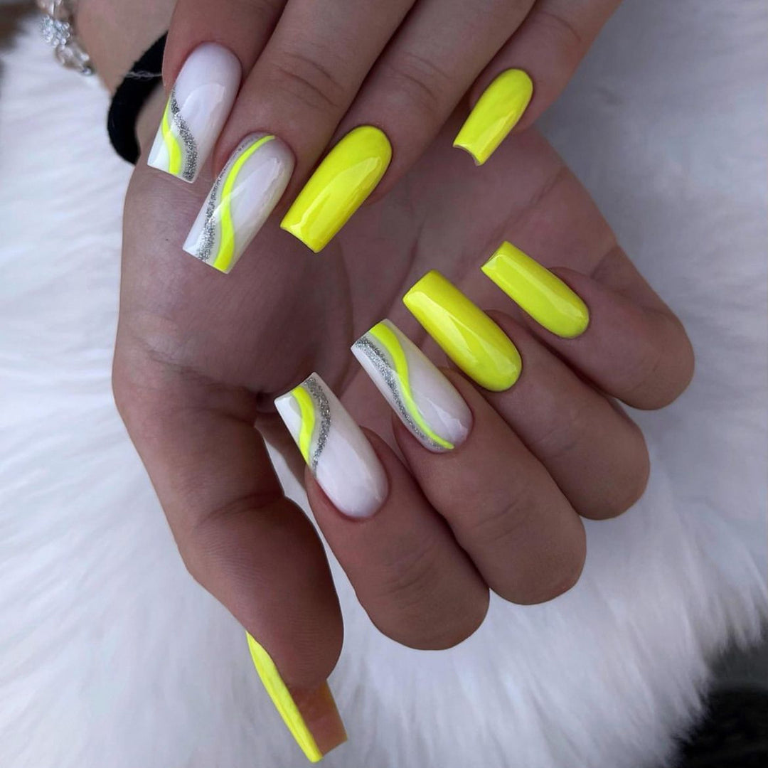 Elegant Crystal-Embellished Press-On Nail Design Stornfield