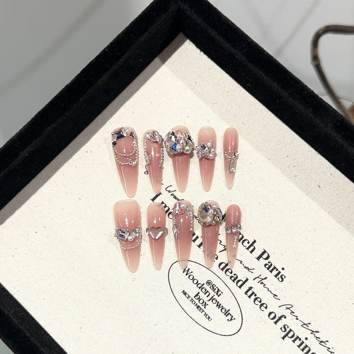 Glamorous Rhinestone Press-On Nail Set