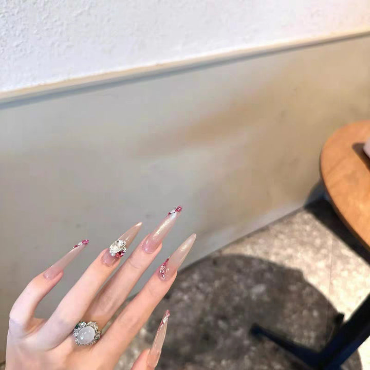 Elegant Nail Art Enhancements with Crystal Accents
