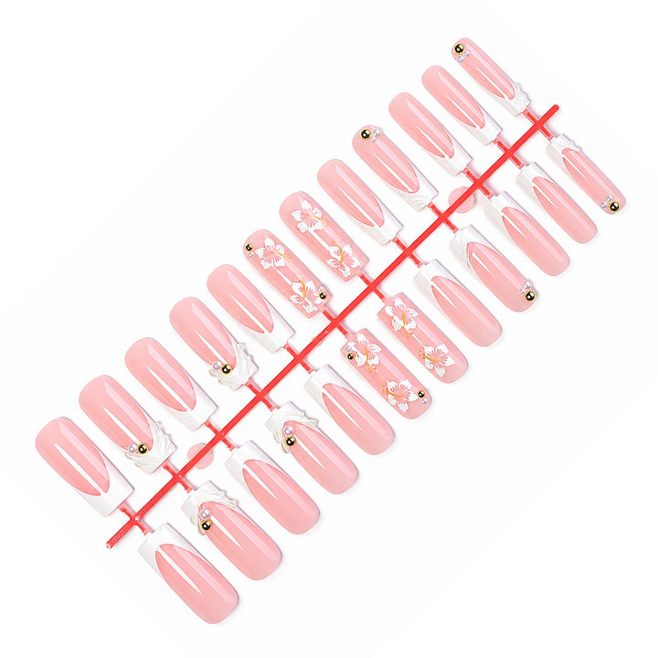 Artificial nail set with artistic flower designs Stornfield