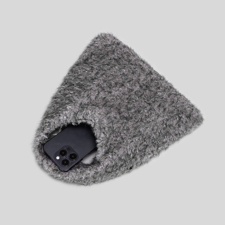 Fuzzy Texture Handheld Tote Bag