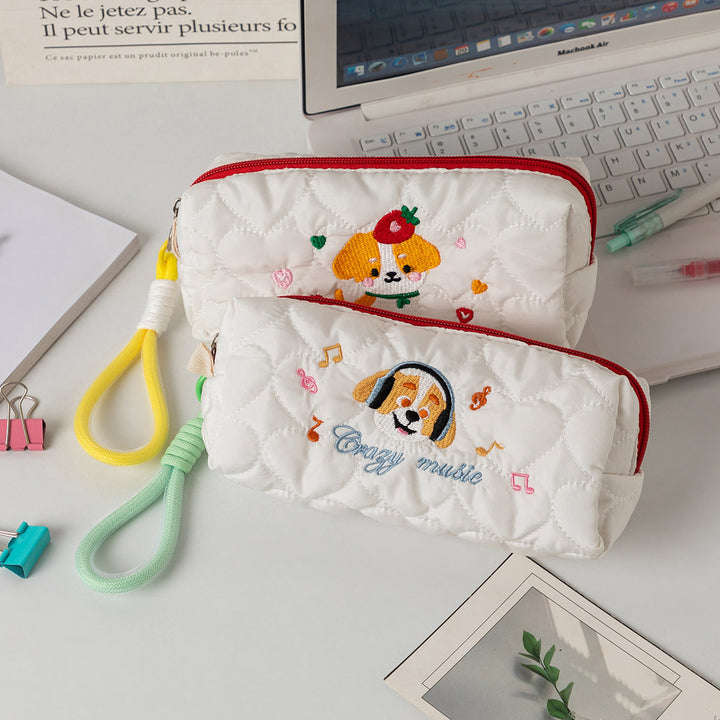 Quilted Cartoon Dog Pencil Case Stornfield