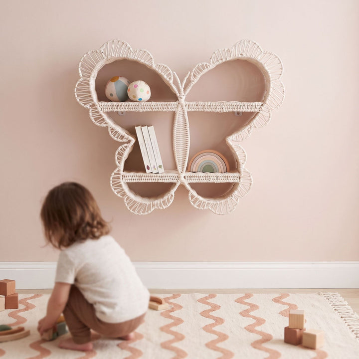 Playful wall shelf in butterfly design Stornfield