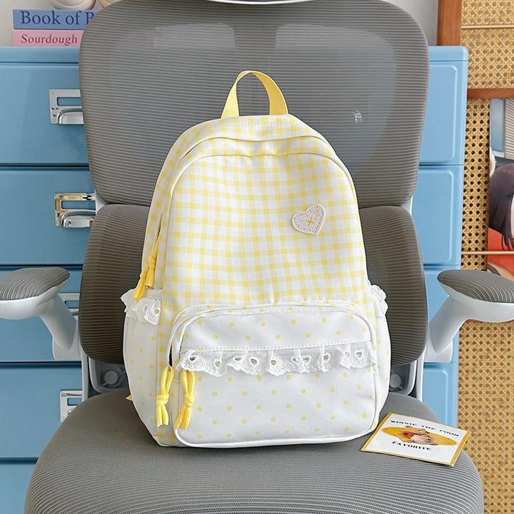 Stylish Gingham Patterned Backpack Stornfield