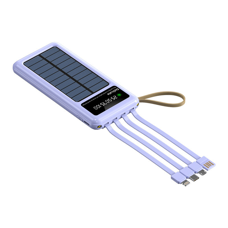 Solar power bank with integrated light and multifunctional USB charging cable Stornfield