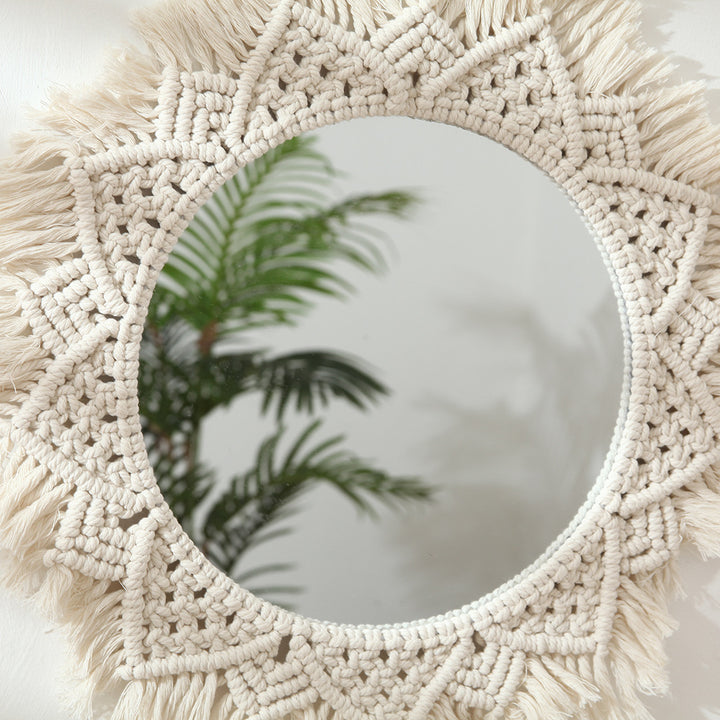 Macrame Decorative Round Wall Mirror Stornfield