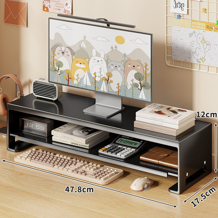 Elevated Monitor Stand with Under-Shelf Storage, Cable Slots and Non-Slip Feet
