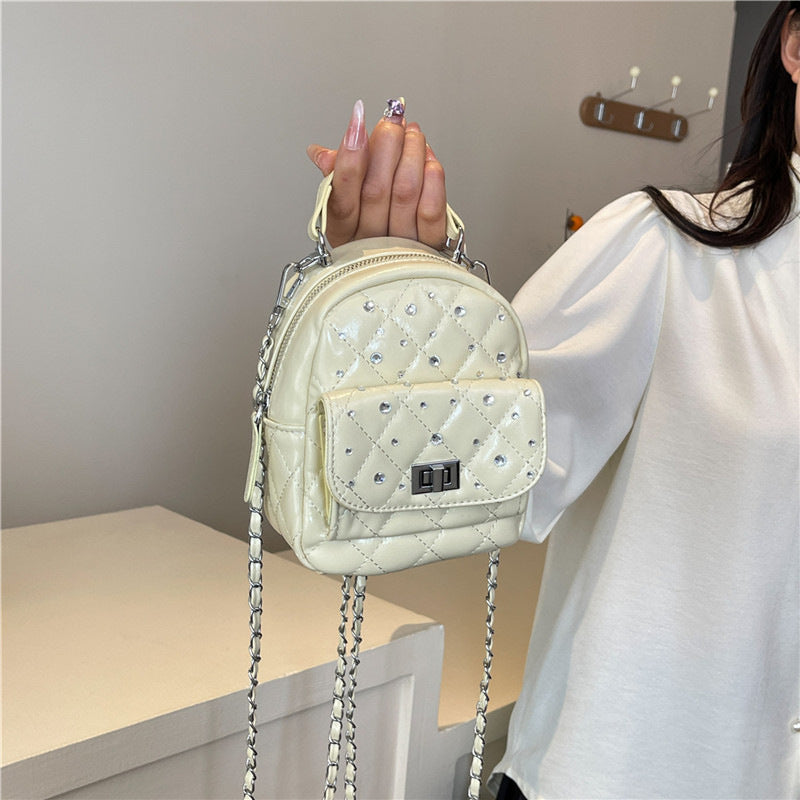 Quilted Mini Backpack with Rhinestone Accents Stornfield