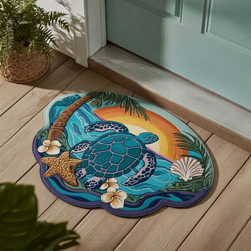 Nautical Sea Turtle Accent Mat Stornfield