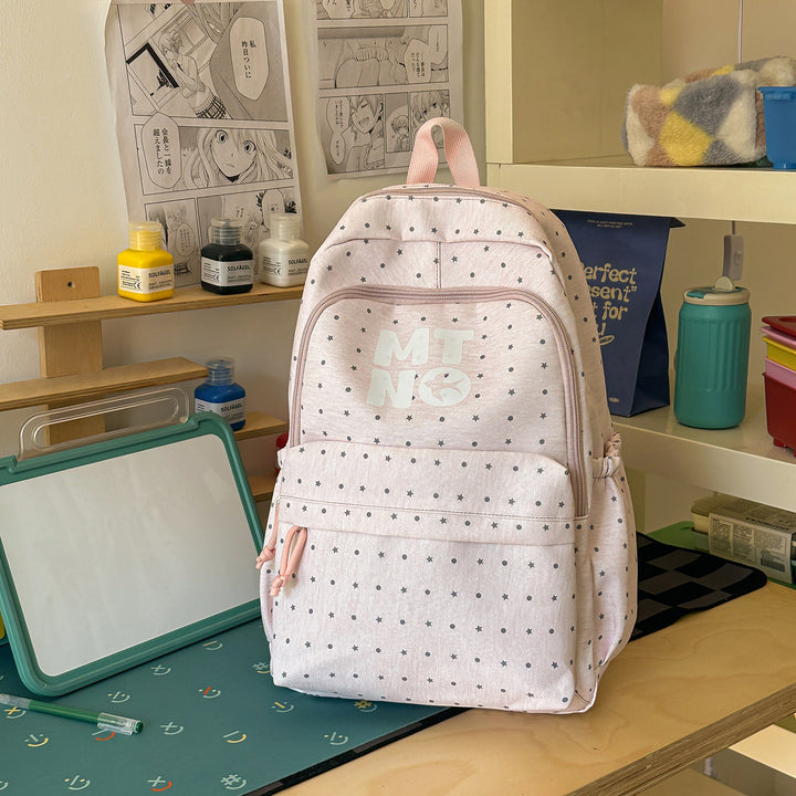 Stylish Polka Dot Printed Backpack Stornfield