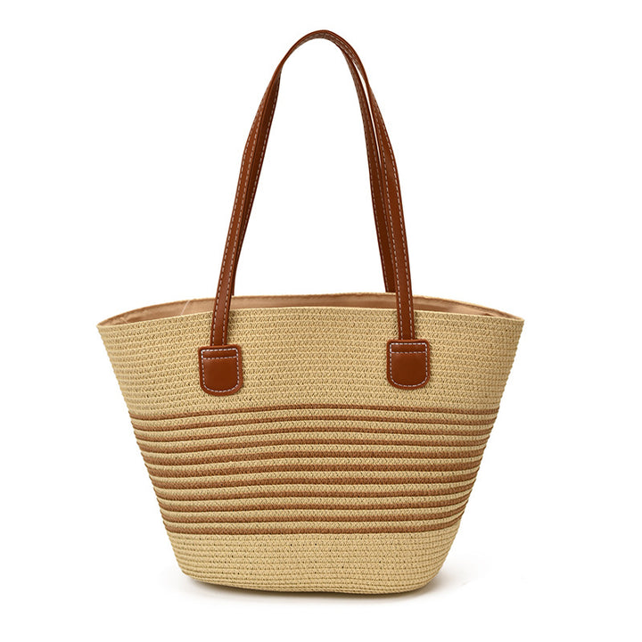 Woven Straw Beach Tote Bag