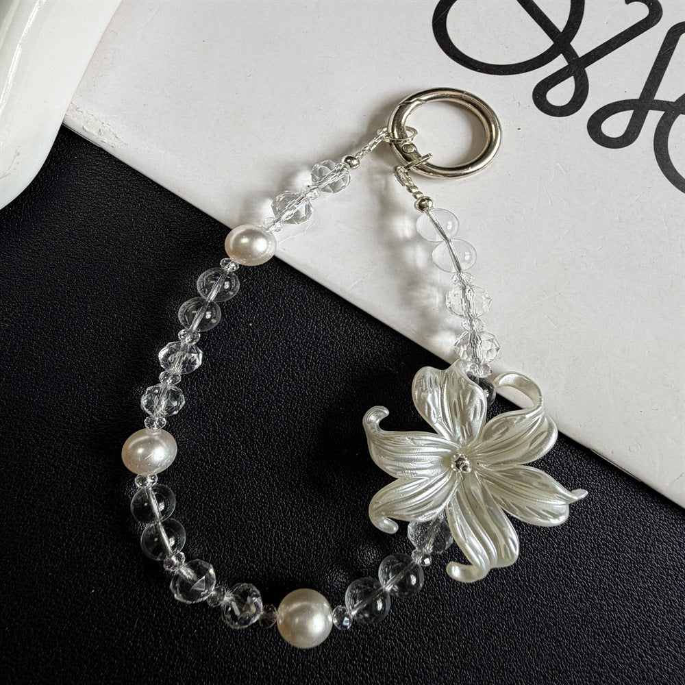 Elegant Flower-Inspired Beaded Keychain Stornfield