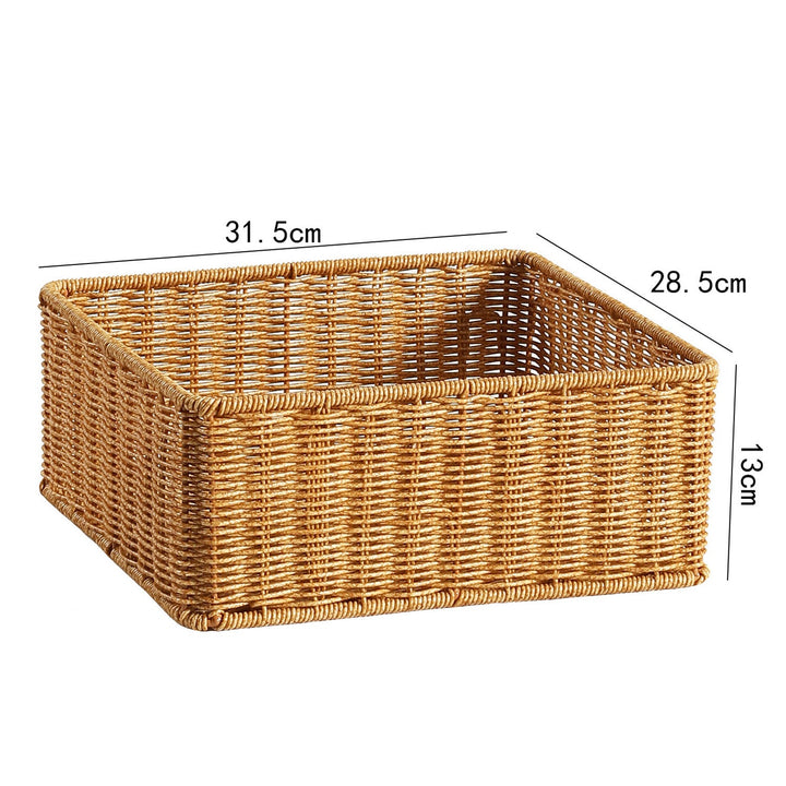 Handwoven Rectangular Storage Basket with Cut-Out Handles Stornfield