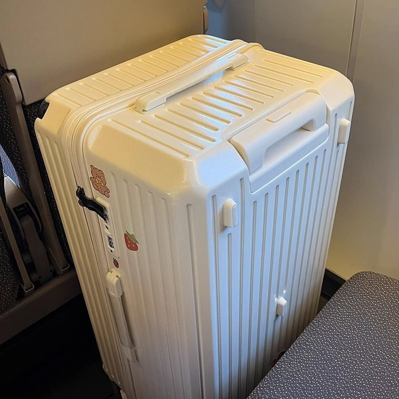 Hard-shell suitcase with extended storage space and double safety lock Stornfield