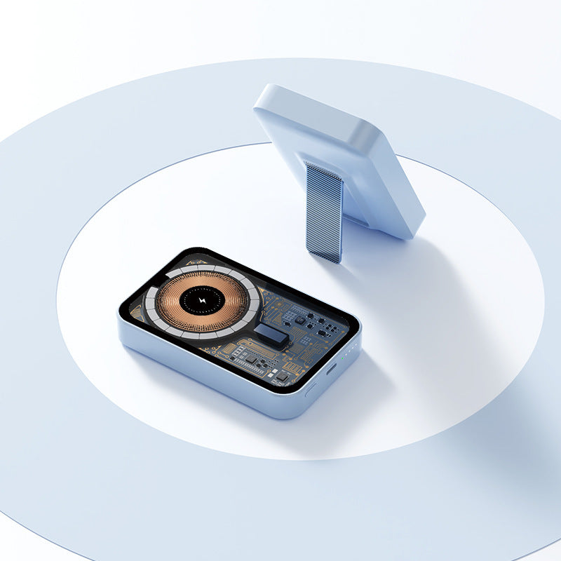 Portable power bank with innovative wireless charging function and integrated stand Stornfield