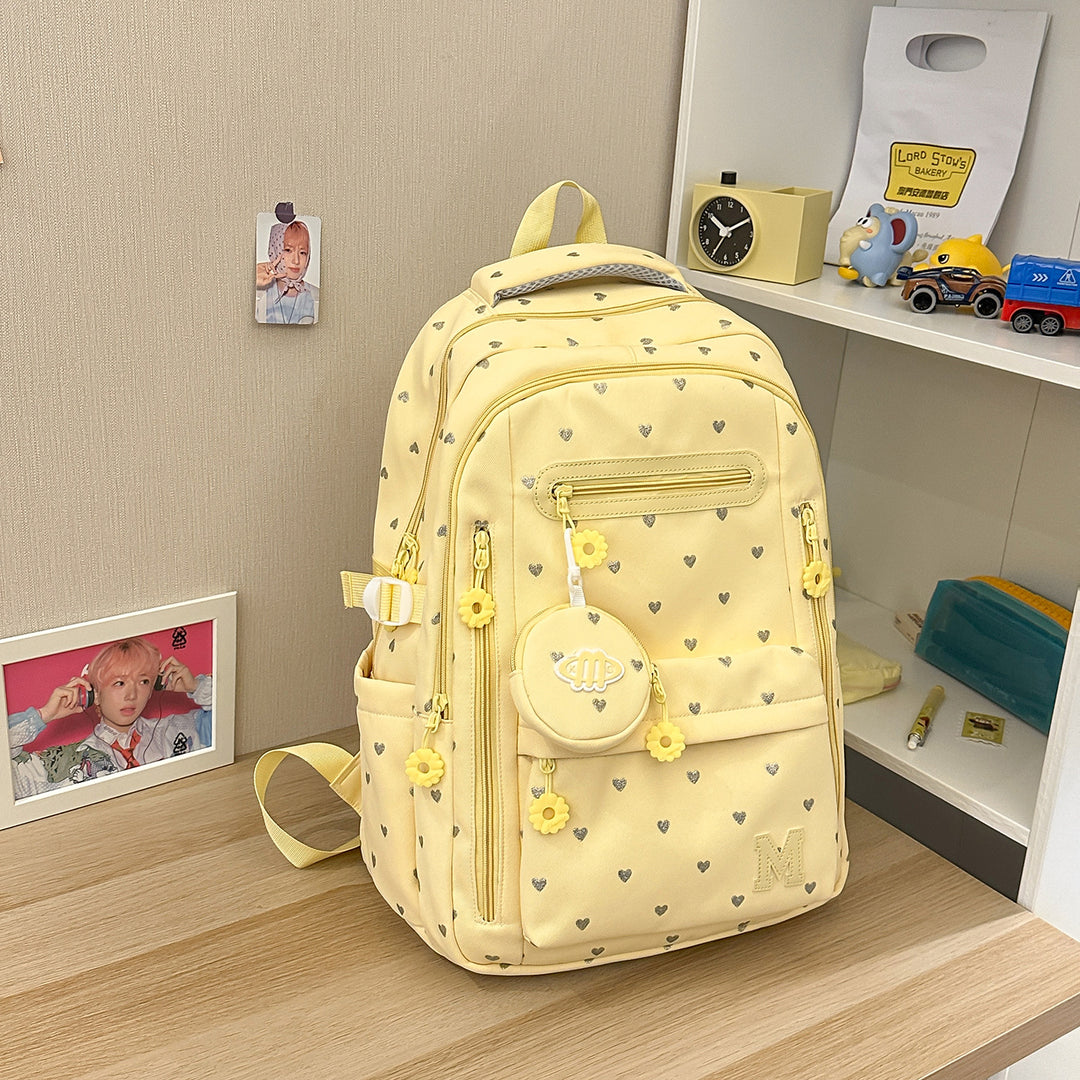 Heart-Patterned Adventure Backpack Stornfield