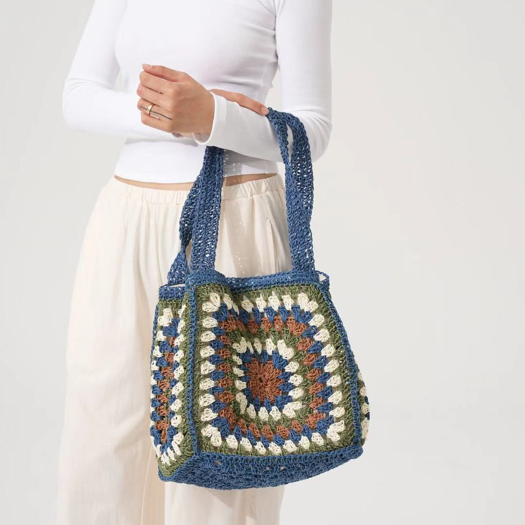 Handcrafted Beach Bag in Geometric Design Stornfield