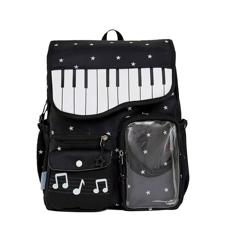 Backpack with Musical Piano Design and Multifunctional Compartments Stornfield