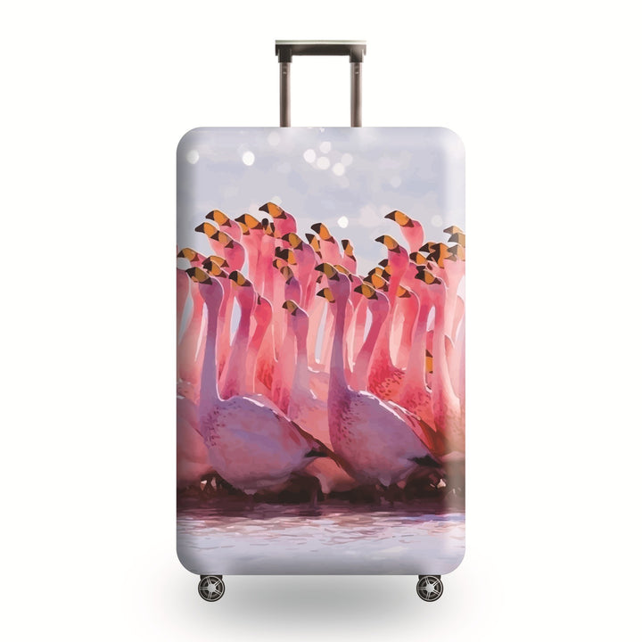 Unisex hard-shell luggage with artistic flamingo motif Stornfield
