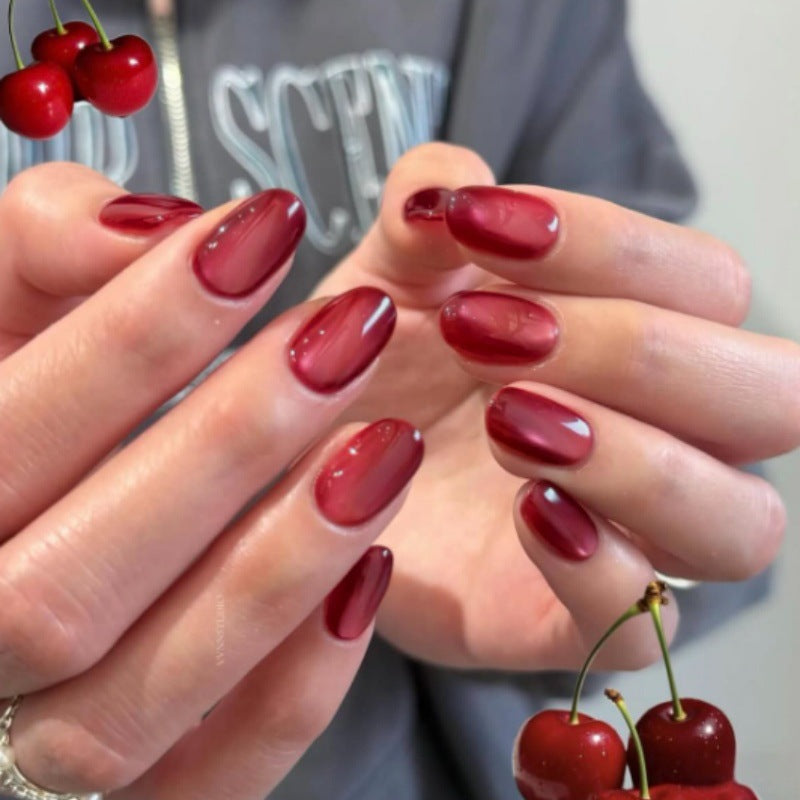 Glossy Almond-Shaped Press-On Nails Set Stornfield