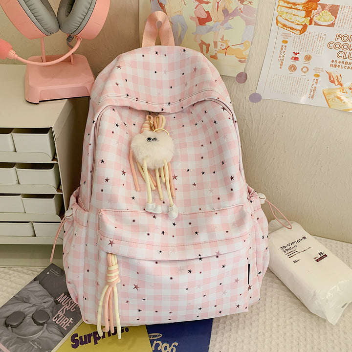 Versatile Checkered Pattern Backpack Stornfield