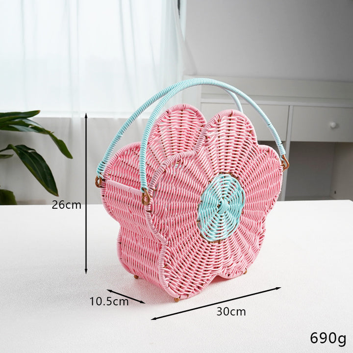 Flower-Shaped Decorative Woven Storage Basket Stornfield