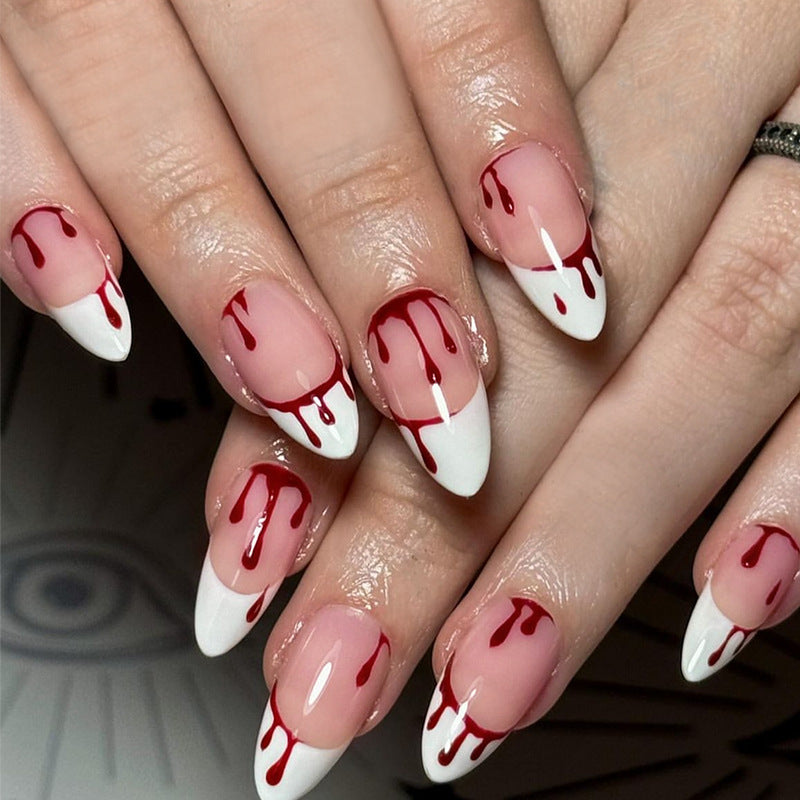 Artistic Blood Drip Themed Press-On Nails Stornfield