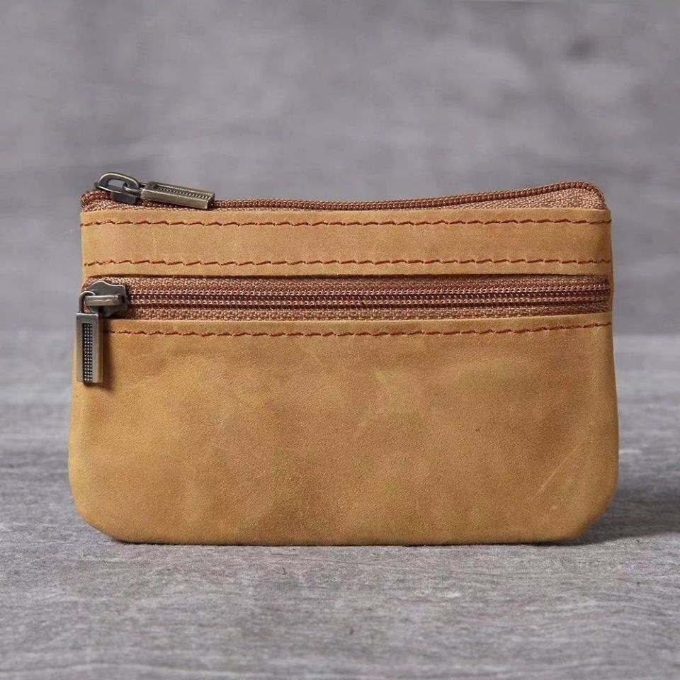 Compact Leather Zippered Coin Pouch Stornfield