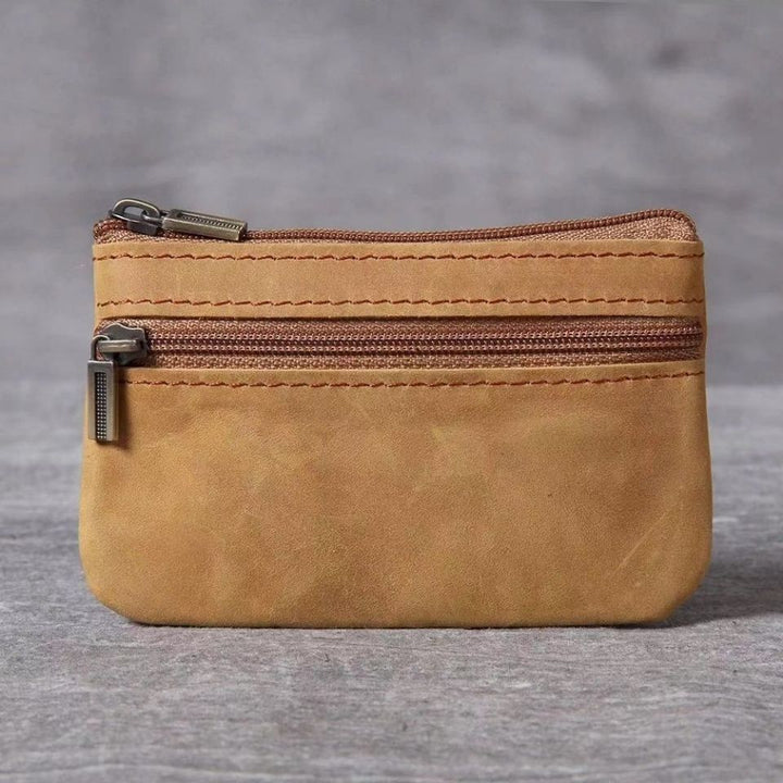 Compact Leather Zippered Coin Pouch Stornfield