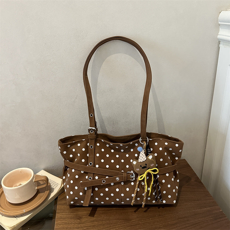 Polka Dot Decorative Shoulder Tote Bag