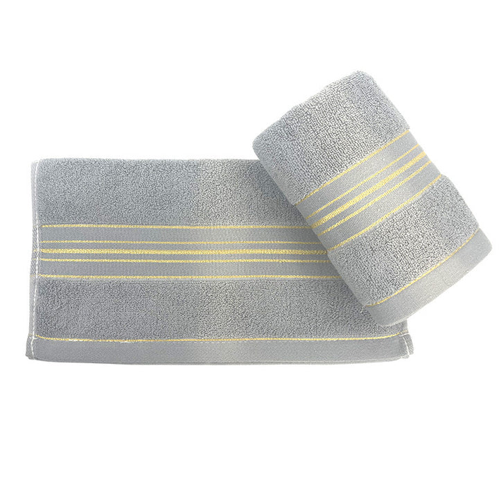Terry-Bath Towel Set With Elegant Striped Border Stornfield