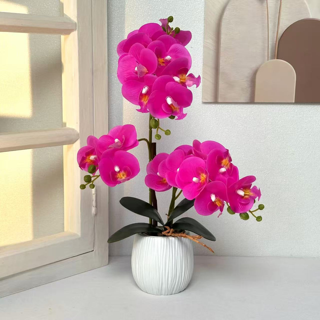 Lifelike Decorative Orchid Arrangement for Tabletop Decor