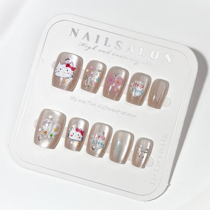 Whimsical Character-Themed Press-On Nail Art Set
