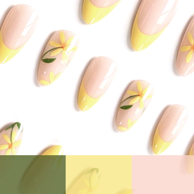Floral French Tip Nail Art Stornfield
