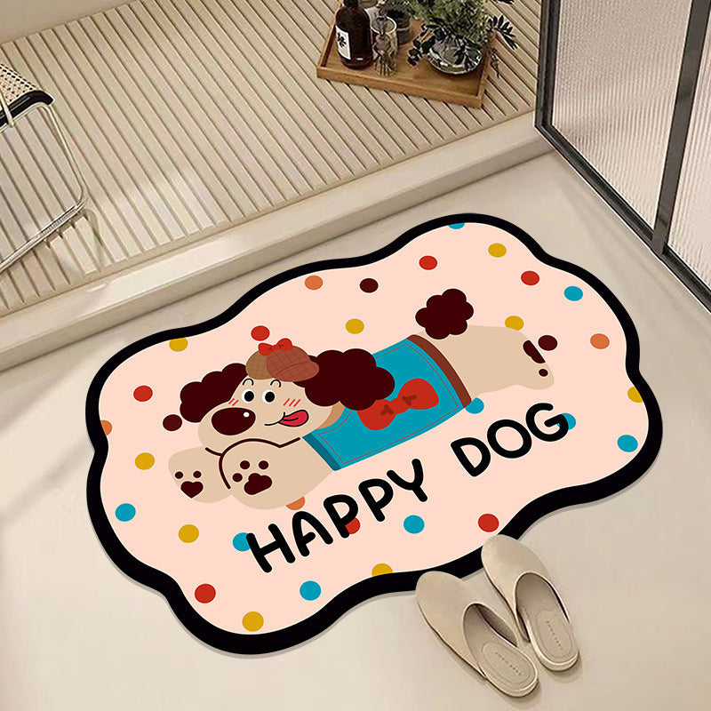 Playful Cat-Themed Bath Mat