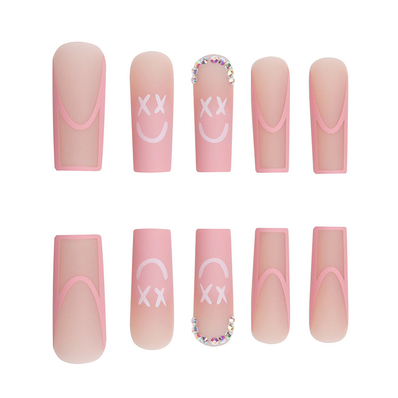Long Square Press-On Nails with Elegant Design Stornfield