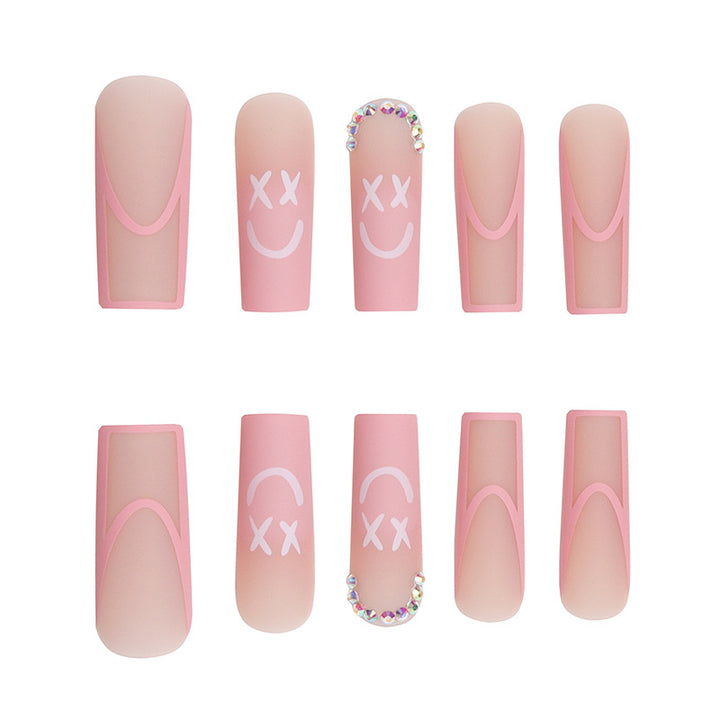 Long Square Press-On Nails with Elegant Design Stornfield